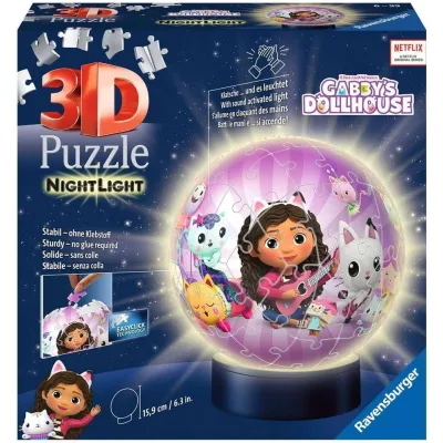 Ravensburger Puzzle 3D Kula: Gabby's Dollhouse 74 elementy 11575 Ravensburger Puzzle 3D Kula: Gabby's Dollhouse 74 elementy 11575