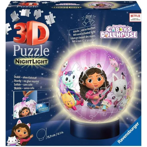 Ravensburger Puzzle 3D Kula: Gabby's Dollhouse 74 elementy 11575