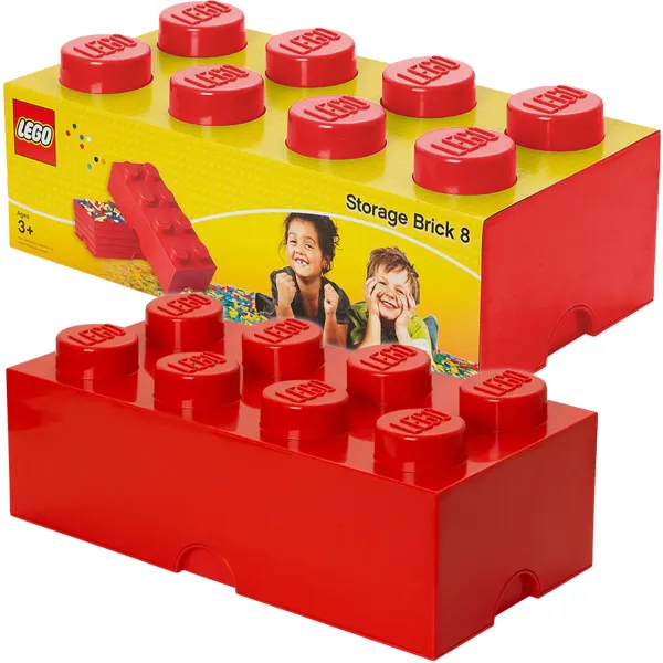 LEGO Pudełko Klocek 8 Duży Pojemny Czerwony 5010