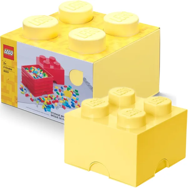LEGO Pudełko Klocek 4 Duży Pojemny Jasnożółty 2475