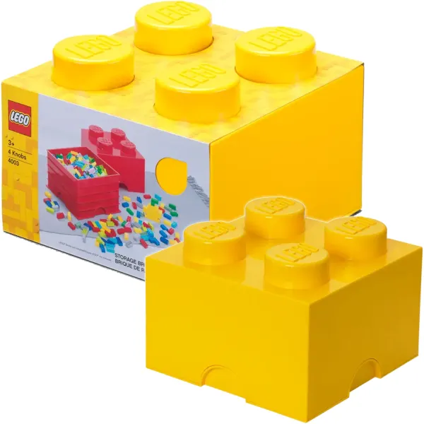 LEGO Pudełko Klocek 4 Duży Pojemny Żółty 5119