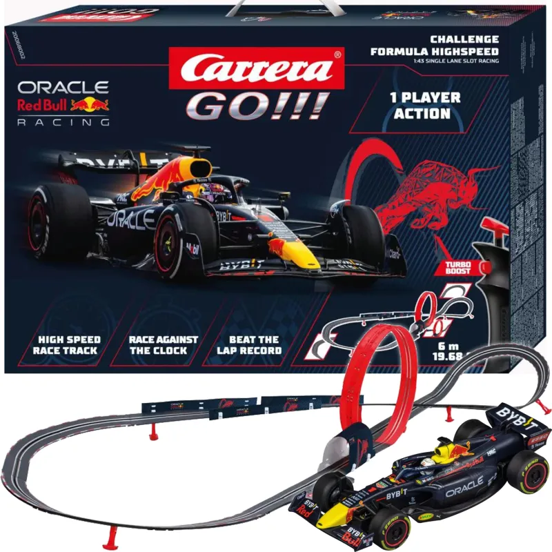 Carrera GO!!! Formula High Speed Challenger Red Bull Verstappen Tor 6m 68002