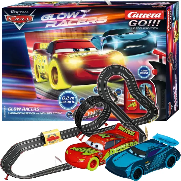 Carrera GO!!! Pixar Cars Glow Racers Tor 6,2m Auta Zestaw 62559