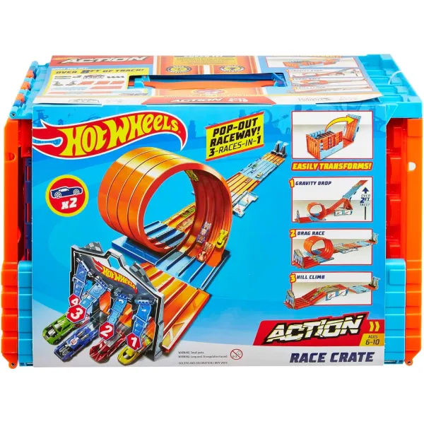 Hot Wheels Track Builder zestaw kaskaderski skrzynia wyścigowa Race Crate GKT87