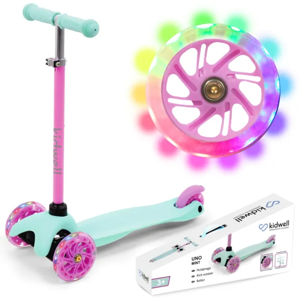 Kidwell Hulajnoga Balansowa Trójkołowa Koła LED Uno Mint 0014