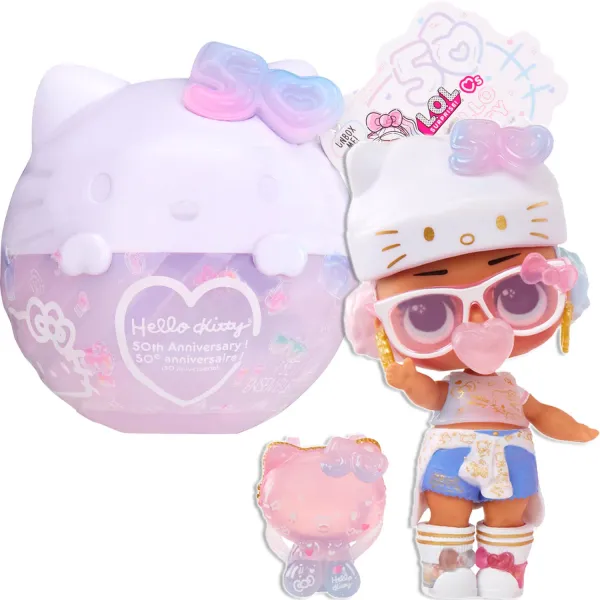 LOL Surprise Hello Kitty Crystal Cutie Mini Laleczka Zestaw Kula Niespodzianka 503835