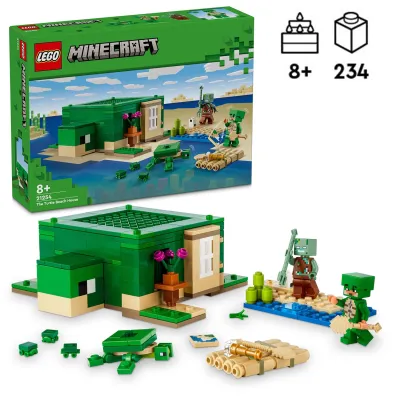 Lego Minecraft Domek na plaży żółwi 21254 przenieś swoich bohaterów w ciepły klimat nadmorskiej zabawy