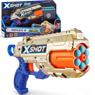 ZURU X-Shot REFLEX 6 (6) - 16 strzałek - pokonaj wroga, wystrzelając 6 nabojów piankowych w mniej niż 30 sekund.