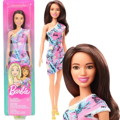 Barbie Lalka Szykowna Brunetka w Sukience GBK92