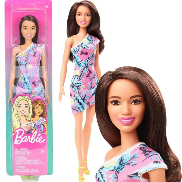 Barbie Lalka Szykowna Brunetka w Sukience GBK92 GHT25