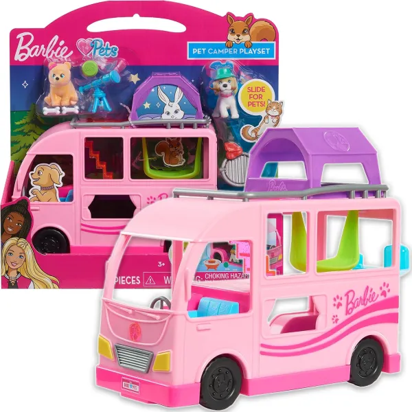 Barbie Kamper dla Zwierząt Piętrowy Pet Camper ze Zjeżdżalnią 63717