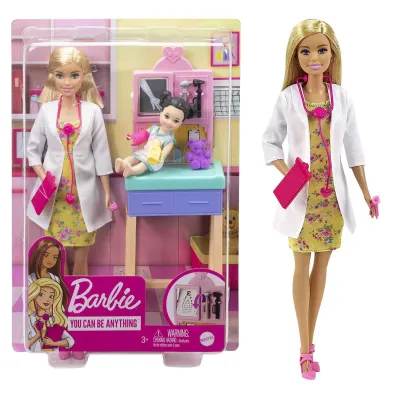 Barbie Kariera Pediatra Blondynka GTN51