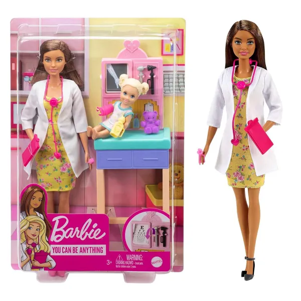 Barbie Lalka Kariera Pediatra Brunetka GTN52