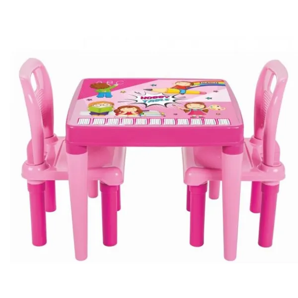 Pilsan Stolik z dwoma krzesłami różowy meble dziecięce zestaw 03414