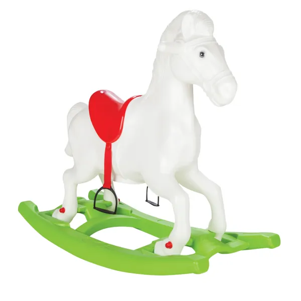 Pilsan Retro Konik Koń Na Biegunach Biały Zielone Płozy 07908