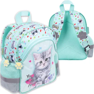 My Little Friend Plecak Wczesnoszkolny do Przedszkola dla Dziewczynki Mint Kitty 8753
