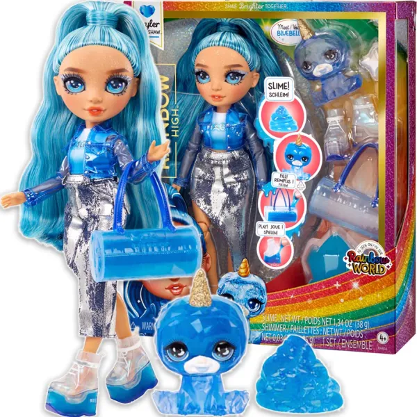 Lalka Rainbow High Fashion SKYLER BRADSHAW Lalka Modowa Blue Slime Zwierzątko 120216