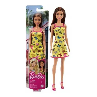 Lalka Barbie Motyle Plażowa Żółta Sukienka 30 Cm