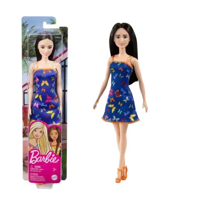 Lalka Barbie Motyle Plażowa Niebieska Sukienka 30 Cm HBV06