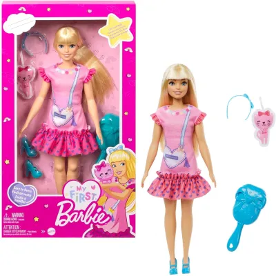 Barbie Moja Pierwsza Barbie Malibu Lalka Blondynka Zestaw z Akcesoriami HLL19