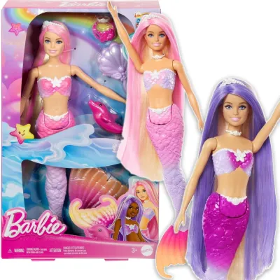 Barbie Malibu Lalka Syrenka Zmieniająca Kolor z Delfinkiem HRP97