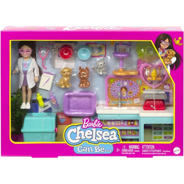 Barbie Lalka Chelsea Zestaw weterynarz HGT12 Mattel