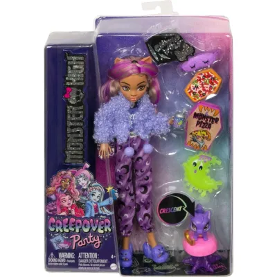 Monster High Piżama Party - Lalka Clawdeen Wolf + zwierzątko HKY67