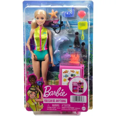 Barbie Kariera Biolożka morska. Zestaw + lalka HMH26 Mattel