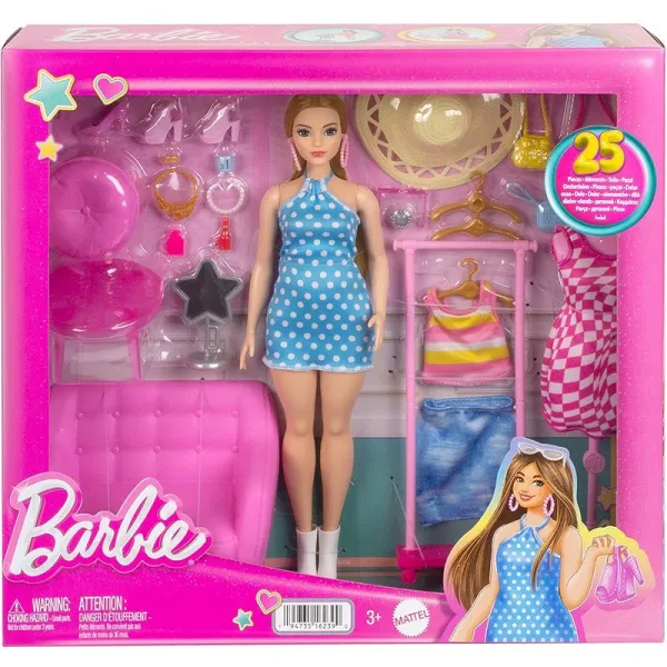 Barbie Lalka Stylistka z Garderobą HPL78