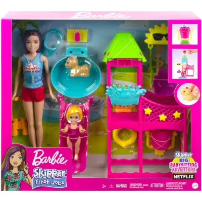 Barbie Opiekunka Skipper Z Bobasem Plac zabaw HKD80