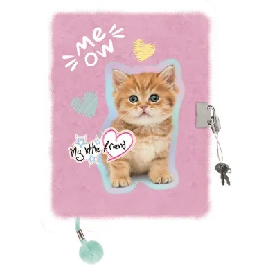 Pamiętnik z kłódką włochacz My Little Fiend Pastel Kitty A5, 96 kartek