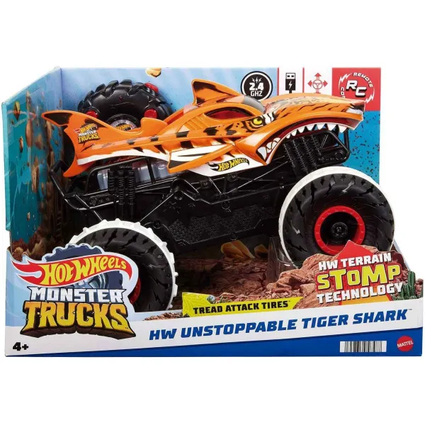 Samochód zdalnie sterowany Hot Wheels Niepowstrzymany Tiger Shark HGV87 RC Mattel