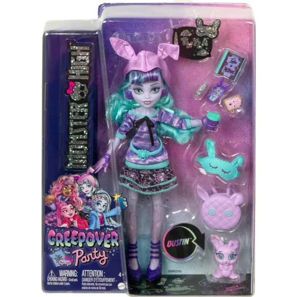 Monster High Piżama Party Lalka Twyla i zwierzątko HLP87