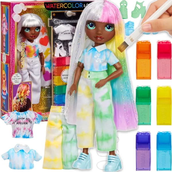 Rainbow High Watercolor & Create Fashion DIY Doll Zielone Oczy 507734