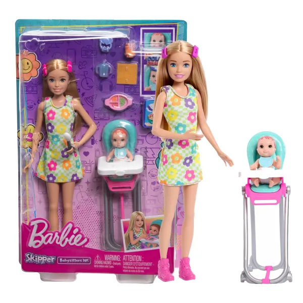 Barbie Opiekunka Karmienie maluszka HTK35