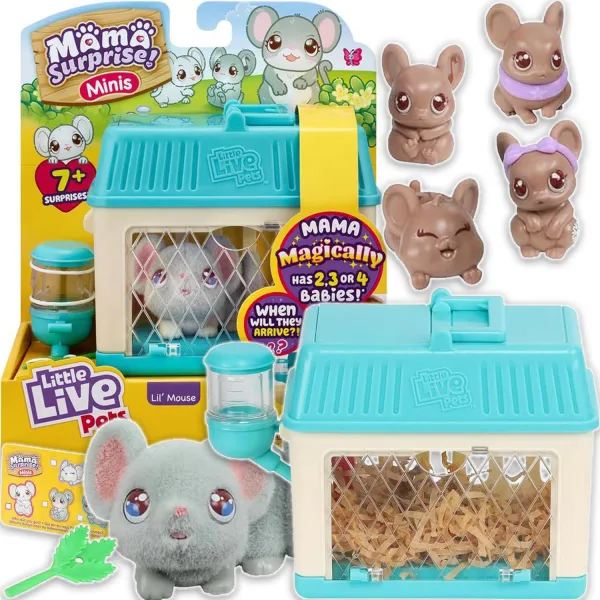 Little Live Pets Mama Surprise Lil Mouse Myszka z Dziećmi 7 Niespodzianek 26509