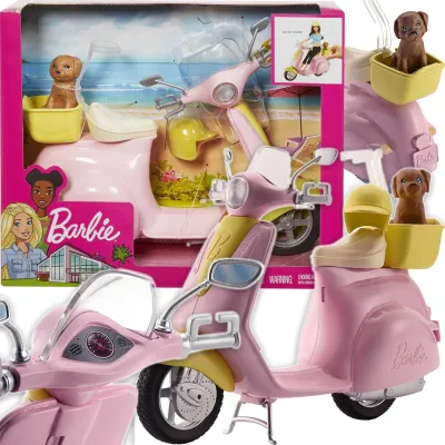 Barbie Skuter dla Lalki ze Szczeniaczkiem Różowy FRP56