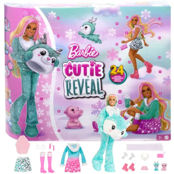 Barbie Kalendarz Adwentowy Cutie Reveal 24 Niespodzianki HJX76