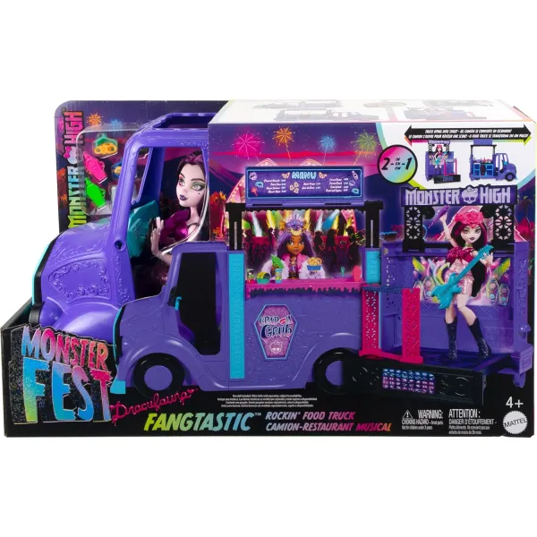 Monster High Draculaura Fangtastic Rockin’ Food Truck z Wysuwaną Sceną HXH83