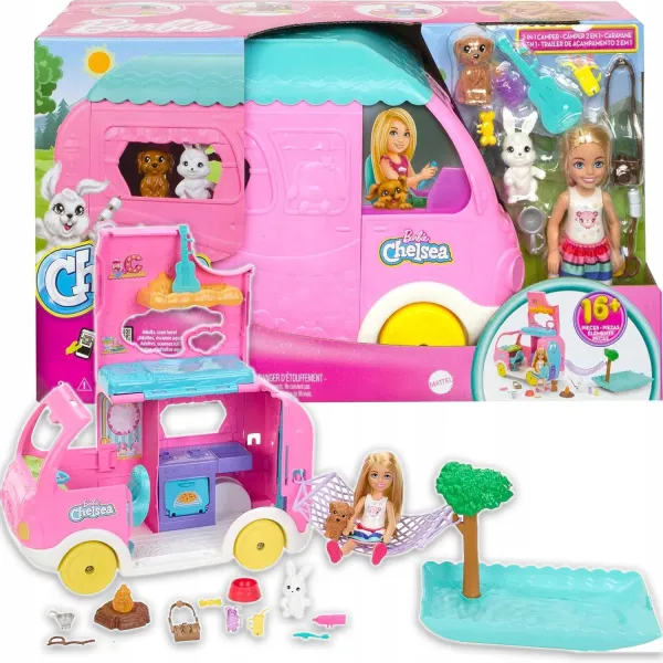 Barbie Chelsea Wakacyjny Kamper z Lalką HNH90