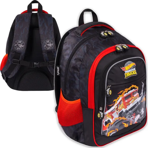 St. Majewski Plecak Szkolny Hot Wheels Pojemny 9217