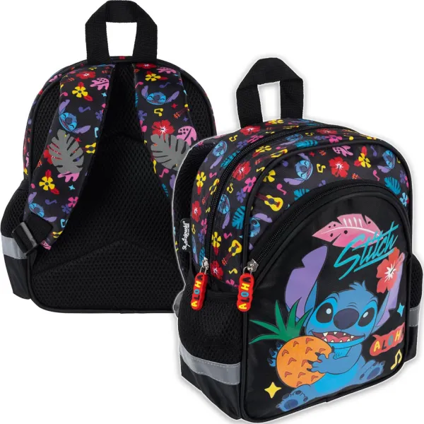 Disney Stitch Plecak Przedszkolny Wycieczkowy 11" Black Aloha 9858