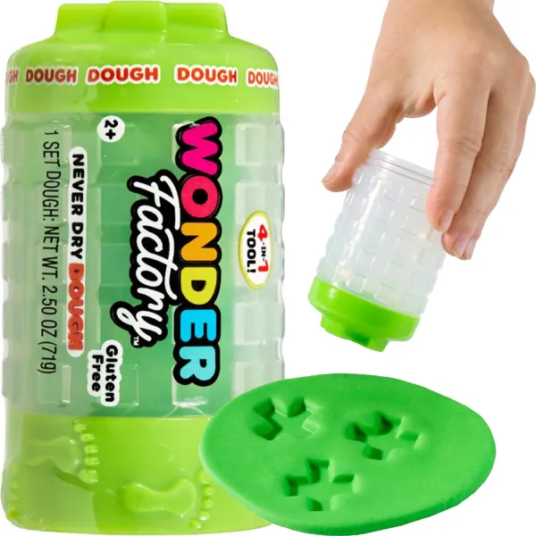 Wonder Factory Never Dry Dough Tubka Masa Plastyczna Zielona 4w1 594987