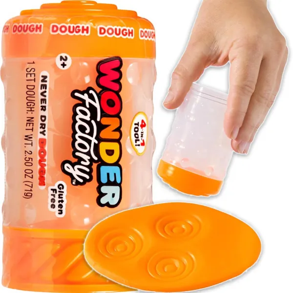 Wonder Factory Never Dry Dough Tubka Masa Plastyczna Pomarańczowa 4w1 595083