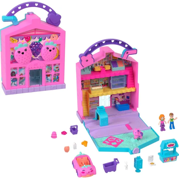 Polly Pocket Owocowy Supermarket Pollyville Zestaw Przenośny HRD45
