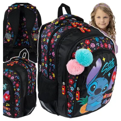 Disney Stitch Plecak Szkolny 4-Komorowy BPL-58 Black Aloha 9865