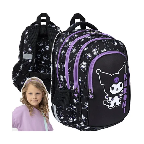 Kuromi Black Plecak Szkolny St. Majewski 4-Komorowy BPL-58  22L Czarny Pojemny 3717