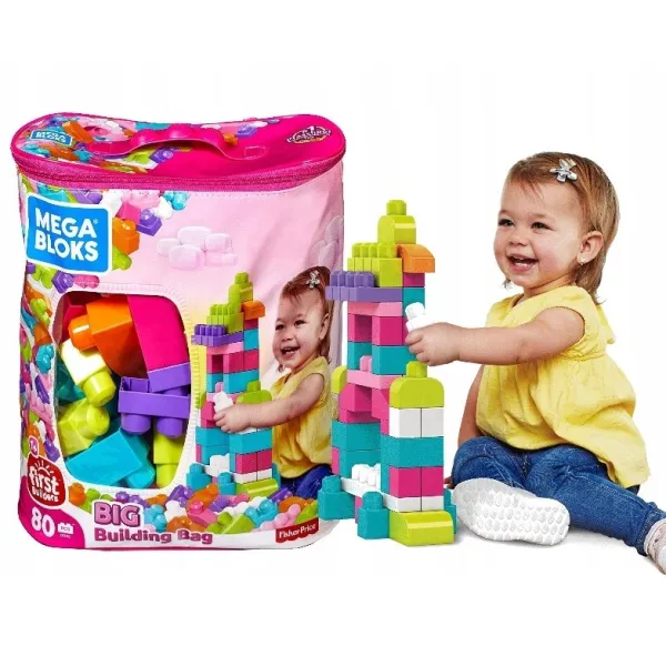 Klocki Fisherb Price Mega Bloks First Builders Big Building Bag DCH62 80 elementów