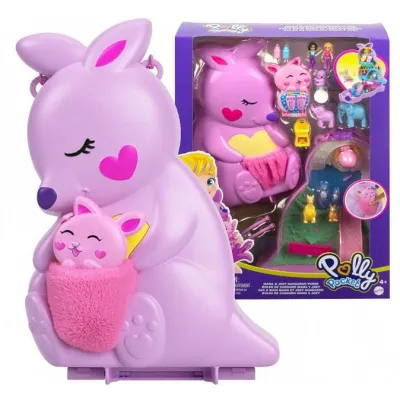Polly Pocket Kompaktowa Torebka Kangurek Różowy HKV50 Mattel Zestaw Akcesoria