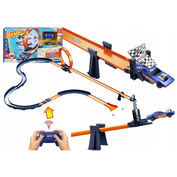 Hot Wheels RC Speed Challenge Wyzwanie Prędkości Zestaw Torów Pojazd Sterowany Mattel HXX45